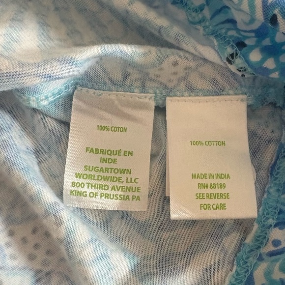 Lilly Pulitzer Easley Short Sleeve Dress Amalfi Blue By The Seashore size Large - Picture 8 of 8